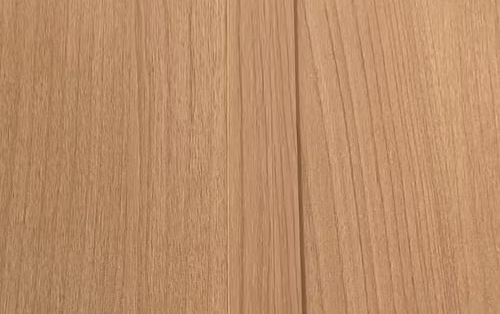 Finished furniture panel with YipDeco edge banding applied -- no visible seam line