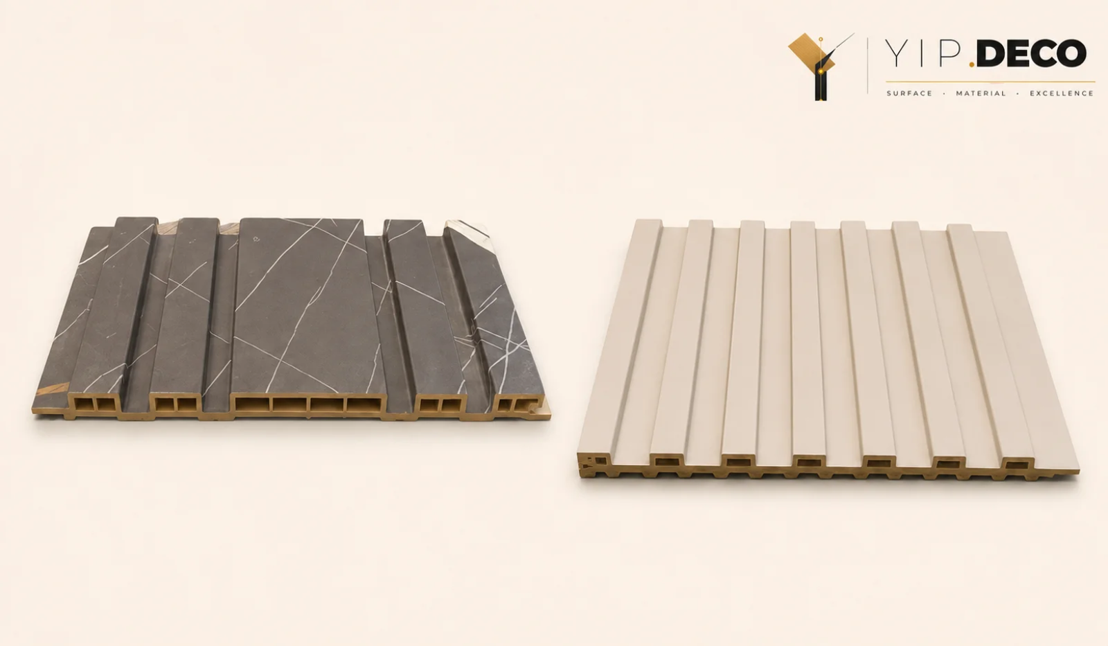 Grille and fluted panel profile showing vertical texture lines