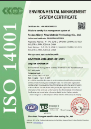 ISO 14001 certification document