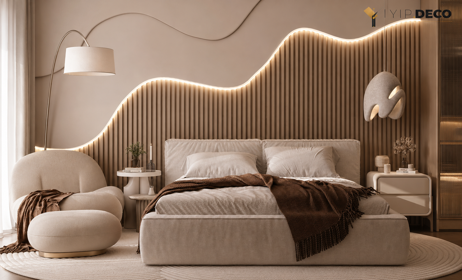 Waist and chair-rail moulding creating a horizontal accent line on a wall