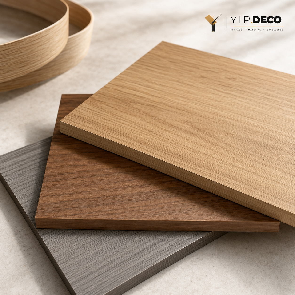 Wood grain decorative surface finish