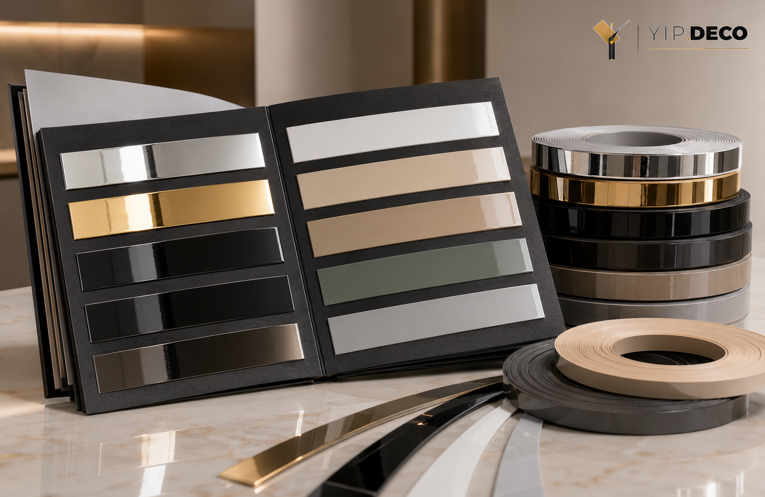High Glossy Series sample book -- mirror-finish PVC edge banding