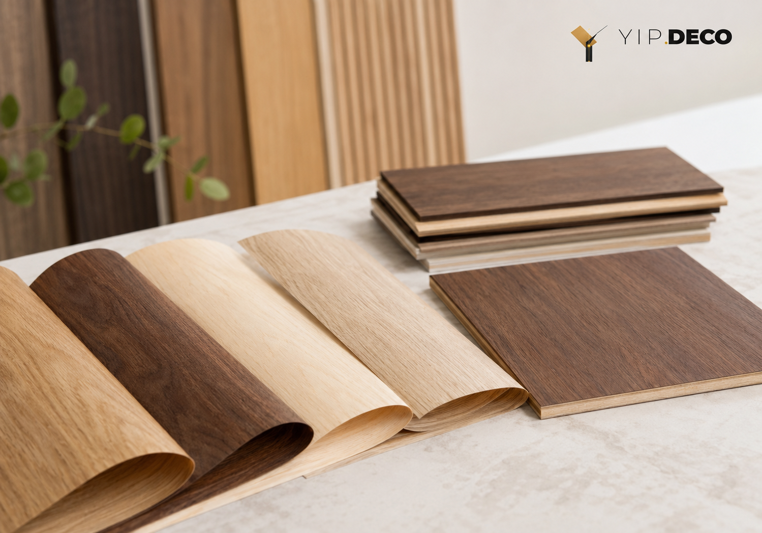 Natural veneer surface finish