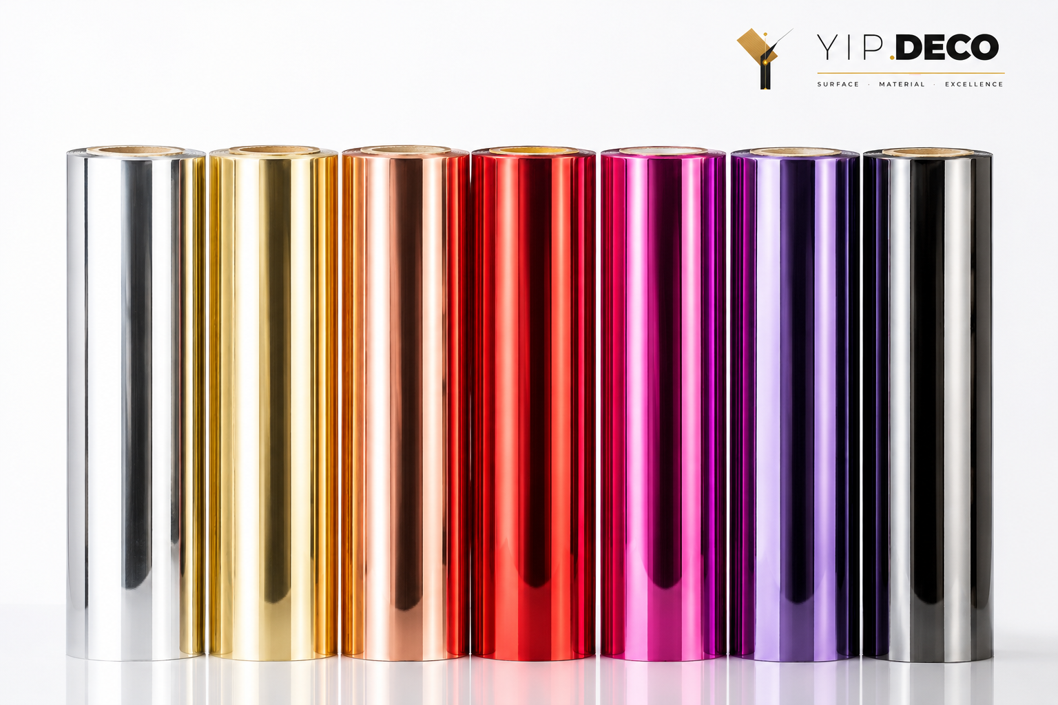 PET mirror foil with high-reflectivity finish for luxury cabinet and wall surfaces