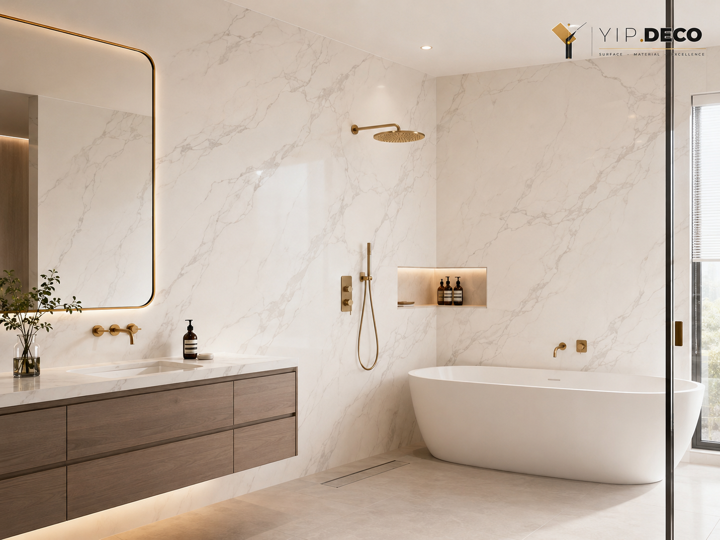Carbon crystal panel used as a waterproof bathroom wall surface