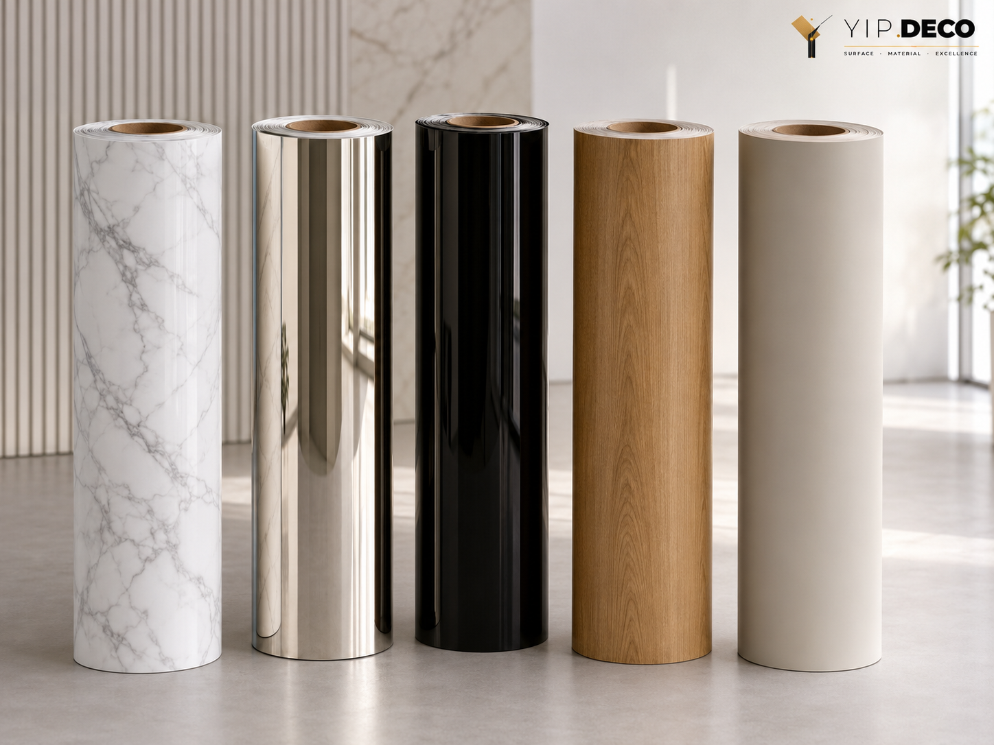 PVC wrapping film roll in the matched color