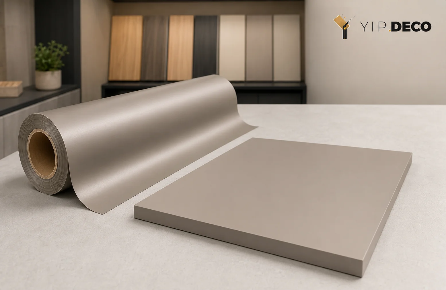 PET decorative foil with anti-fingerprint matte surface for cabinet doors