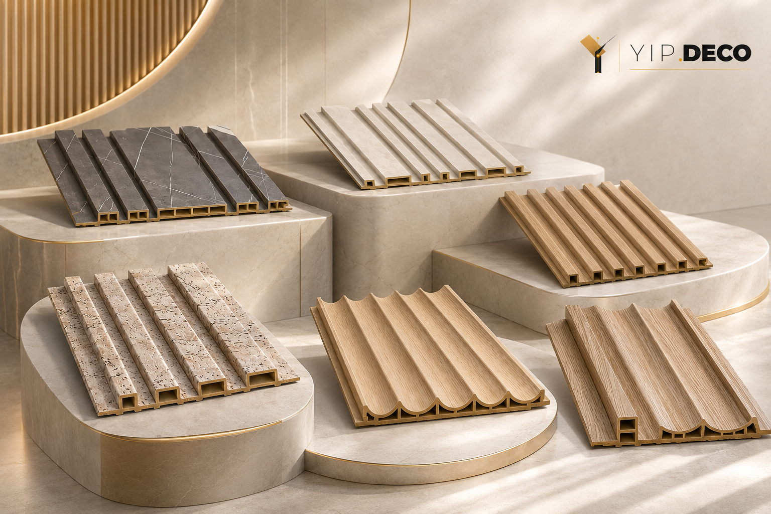 Fluted grille wall panel wrapped in the matched color