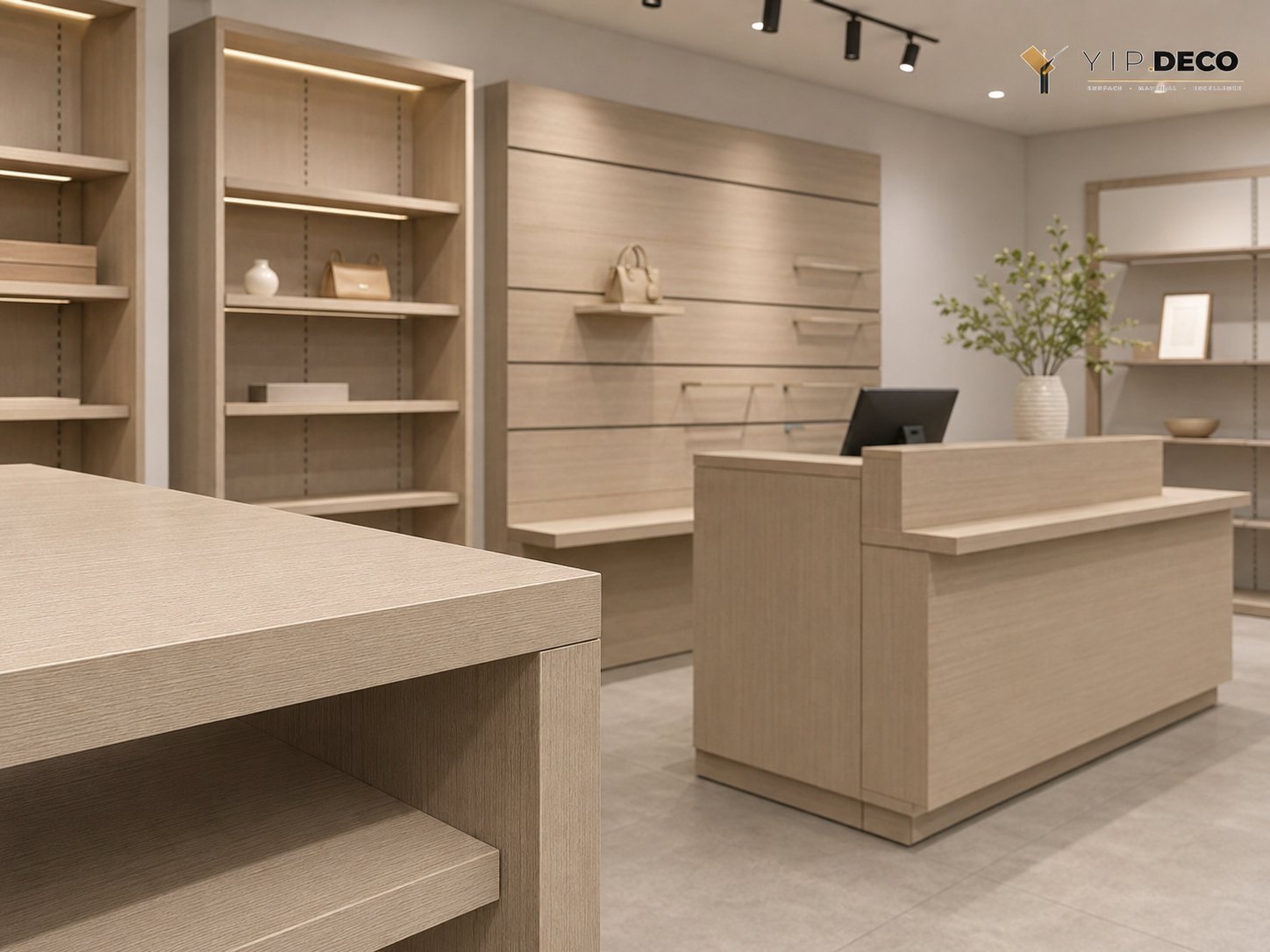 Retail shop fixture panels with premium finish