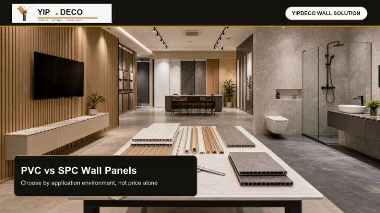 YipDeco PVC vs SPC wall panels for commercial interiors selection guide