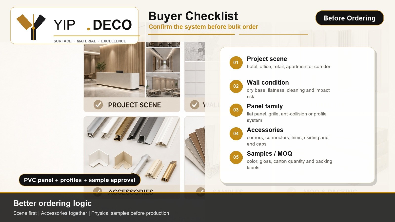 PVC wall panel dry commercial interior environment checklist