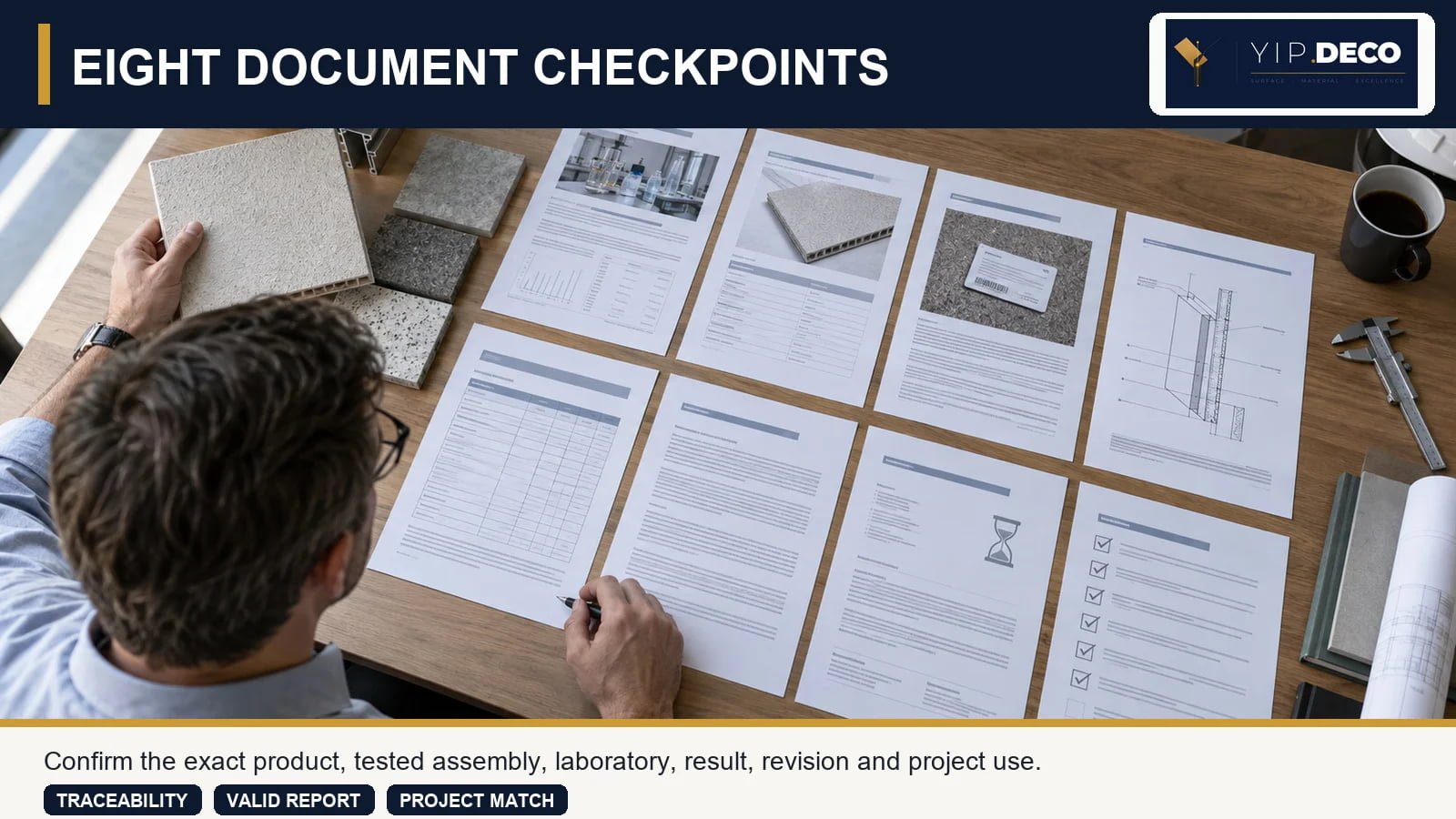 Eight checkpoints for a wall-panel fire documentation package
