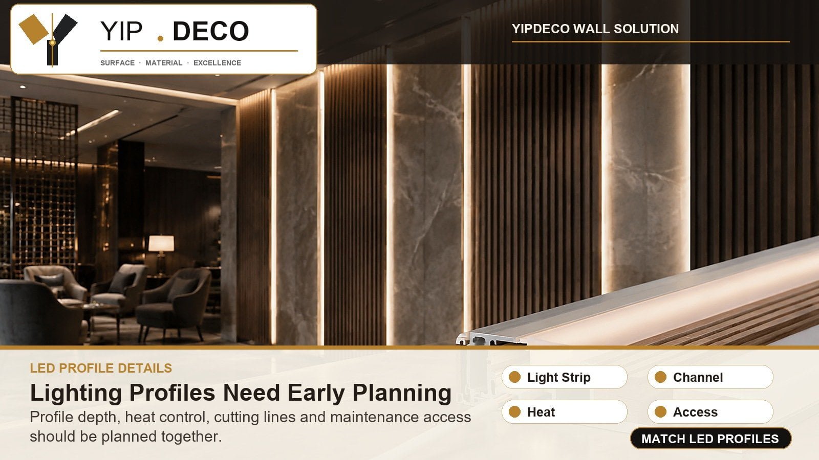 LED profile planning for wall panel light strips and aluminum channels